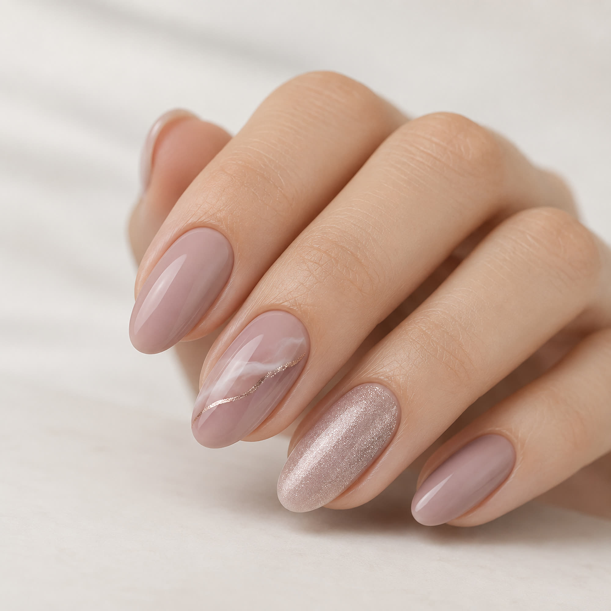 Clean, muted nail art