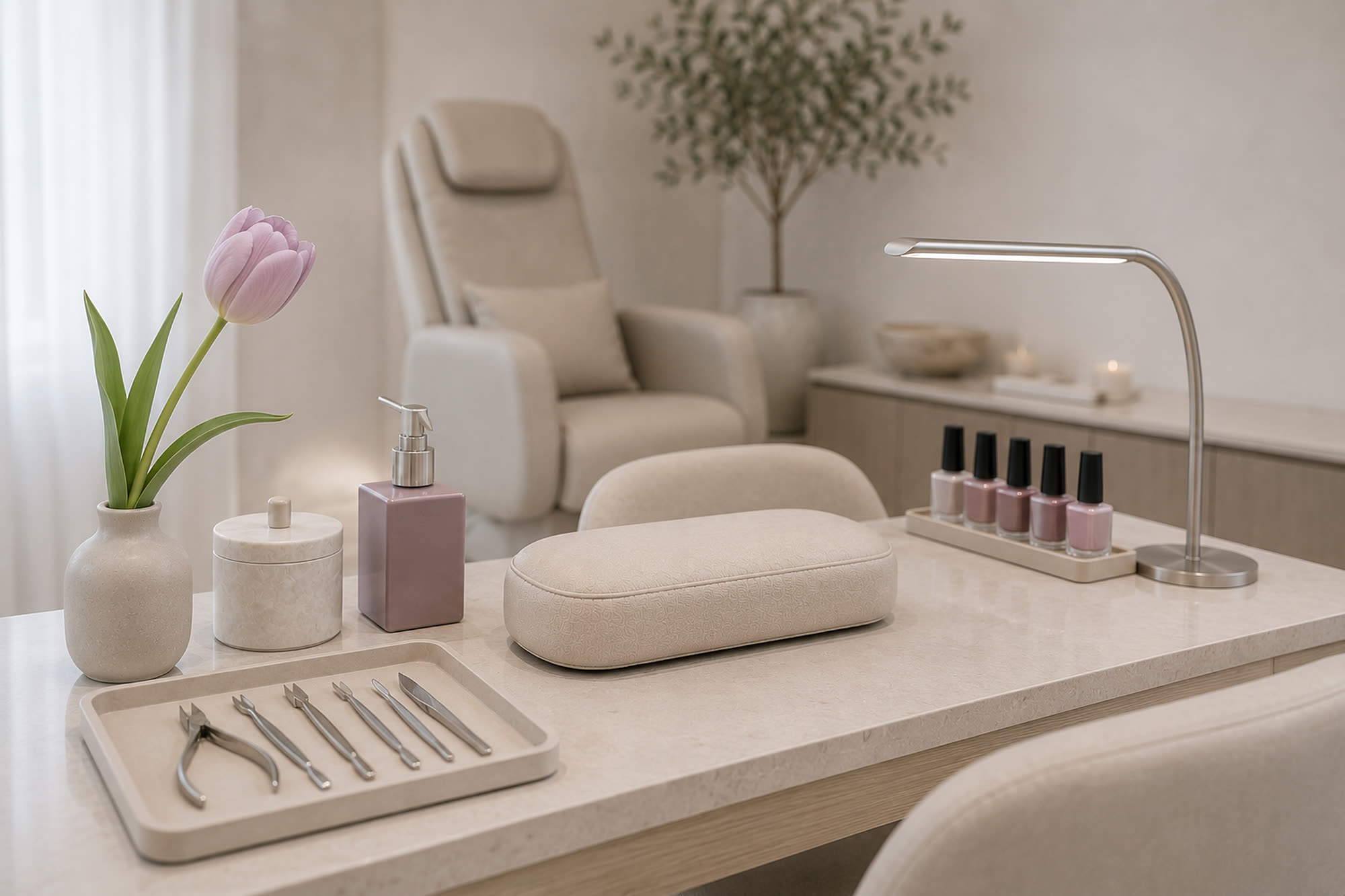 A single manicure station detail